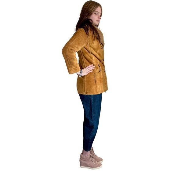 Vintage Shearling Double Breasted Coat - Picture 3 of 7